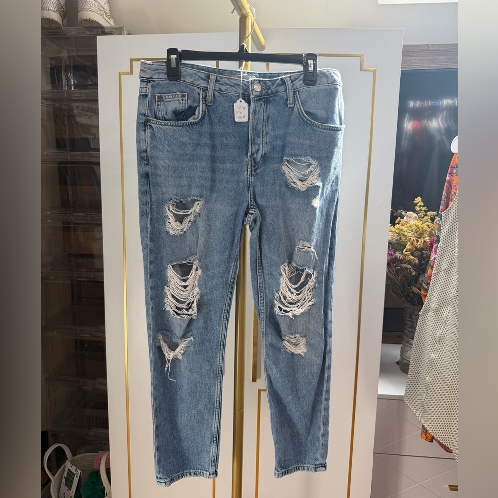Topshop Moto Hayden Light Blue Distressed Jeans #0022